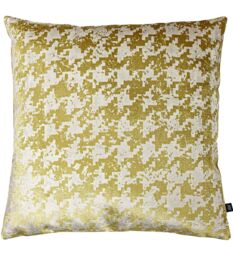 Ashley Wilde Nevado Velvet Houndstooth Cushion in Gold