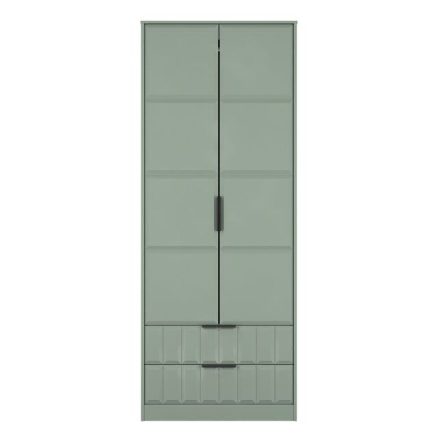 Ready Assembled 2 U Seattle 2 Door 2 Drawer Wardrobe (Ready Assembled) in Pale Green - image 1