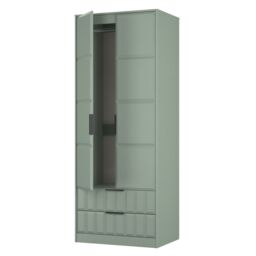 Ready Assembled 2 U Seattle 2 Door 2 Drawer Wardrobe (Ready Assembled) in Pale Green - thumbnail 5