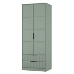 Ready Assembled 2 U Seattle 2 Door 2 Drawer Wardrobe (Ready Assembled) in Pale Green - thumbnail 3