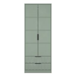 Ready Assembled 2 U Seattle 2 Door 2 Drawer Wardrobe (Ready Assembled) in Pale Green - thumbnail 1