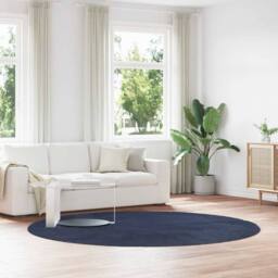 Berkfield Home Shaggy Rug High Pile NAVARRA Navy 240x240 cm Polyester - Size: Medium - thumbnail 2