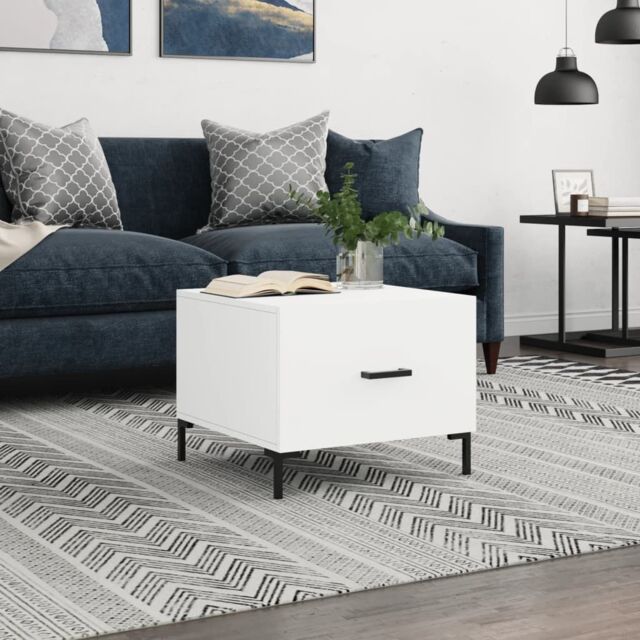 Berkfield Home Coffee Table White 50x50x40 cm Engineered Wood - Size: 50 x 50 x 40 cm - image 1
