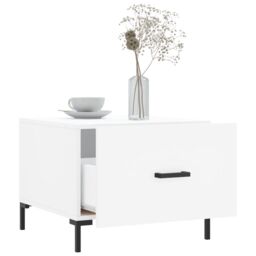 Berkfield Home Coffee Table White 50x50x40 cm Engineered Wood - Size: 50 x 50 x 40 cm - thumbnail 4