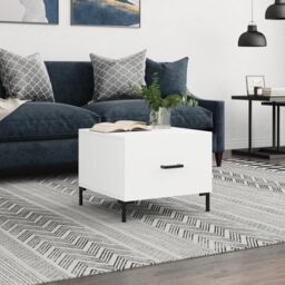 Berkfield Home Coffee Table White 50x50x40 cm Engineered Wood - Size: 50 x 50 x 40 cm - thumbnail 1
