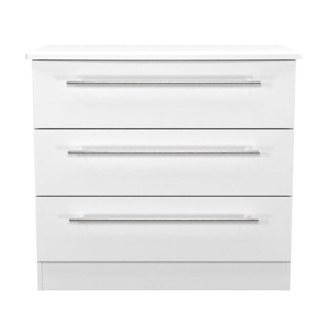 Ready Assembled 2 U Carlton 3 Drawer Chest (Ready Assembled) in White - Size: Medium - image 1