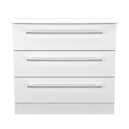 Ready Assembled 2 U Carlton 3 Drawer Chest (Ready Assembled) in White - Size: Medium