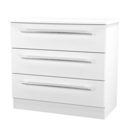 Ready Assembled 2 U Carlton 3 Drawer Chest (Ready Assembled) in White - Size: Medium - thumbnail 3