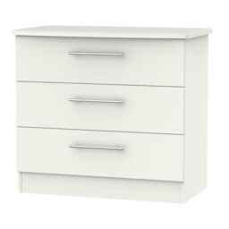 Ready Assembled 2 U Carlton 3 Drawer Chest (Ready Assembled) in White - Size: Medium - thumbnail 6