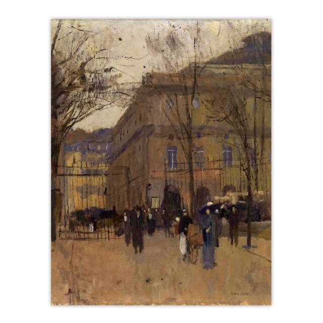 "Artery8 Frank Edwin Scott Odeon Theatre Paris Street View Wall Art Print in Brown - Size: W12"" x H16""" - image 1