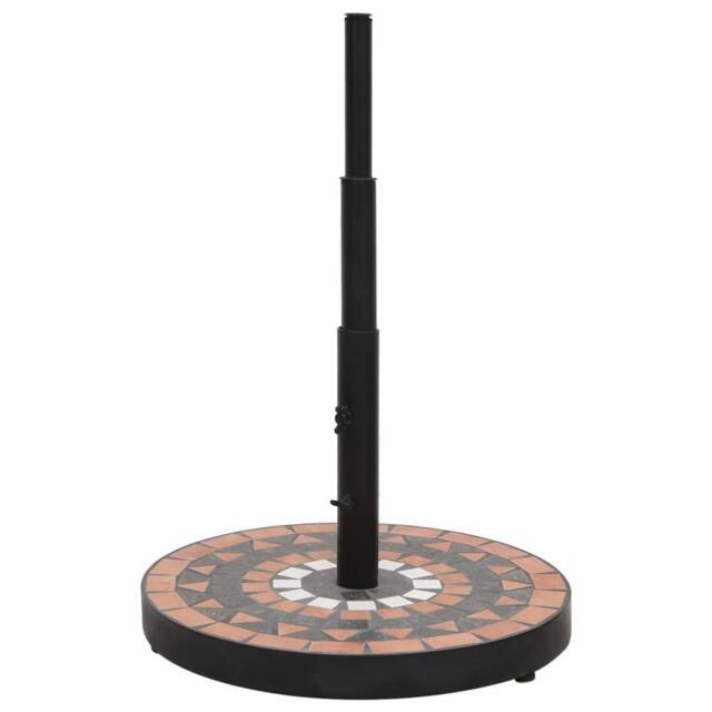 Berkfield Home Parasol Base Terracotta & White Round 12 kg in Brown - image 1