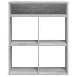 Berkfield Home Book Cabinet Grey Sonoma 66x31x80 cm Engineered Wood - Size: 66 x 31 x 80 cm - thumbnail 4