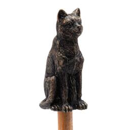 Jardinopia Cat Cane or Stake Topper Pot Buddy - L4 x W3.5 x H8 cm in Bronze - thumbnail 5