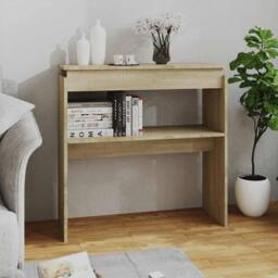 Berkfield Home Console Table Sonoma Oak 80x30x80 cm Engineered Wood in Light Tan - Size: 80 x 30 x 80 cm - thumbnail 2