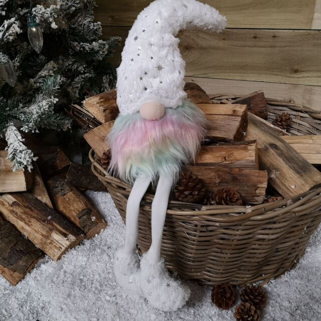 Samuel Alexander 70cm Festive Christmas Rainbow Haired Plush Gonk Dangly Legs & Starry Hat - image 1