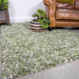Kukoon Dark Green Grey Mottled Shaggy Rug - Size: 120 cm x 170 cm - thumbnail 3