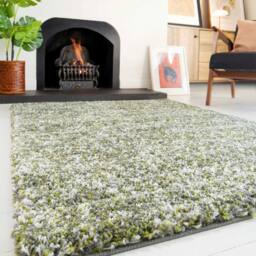 Kukoon Dark Green Grey Mottled Shaggy Rug - Size: 120 cm x 170 cm - thumbnail 2