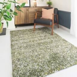 Kukoon Dark Green Grey Mottled Shaggy Rug - Size: 120 cm x 170 cm - thumbnail 1