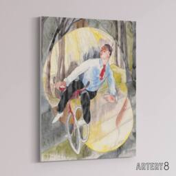 "Artery8 In Vaudeville The Bicycle Rider Demuth Canvas Wall Art Print - Size: W12"" x H16""" - thumbnail 2