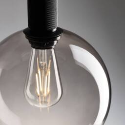 Industville Knurled Glass Globe Pendant Light - 9 Inch in Light Grey - Size: 9 inches - thumbnail 2
