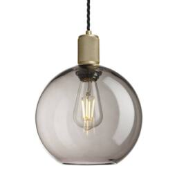 Industville Knurled Glass Globe Pendant Light - 9 Inch in Light Grey - Size: 9 inches - thumbnail 1