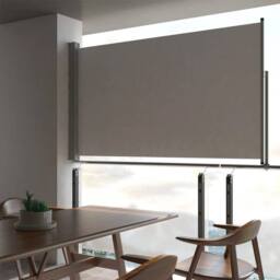 Berkfield Home Patio Retractable Side Awning 140 x 300 cm Grey - thumbnail 1