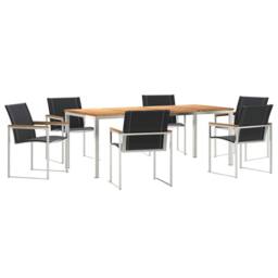 Berkfield Home 7 Piece Garden Dining Set in Solid Wood Acacia - thumbnail 2