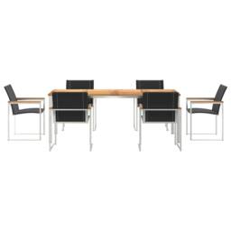 Berkfield Home 7 Piece Garden Dining Set in Solid Wood Acacia - thumbnail 7