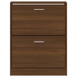 Berkfield Home Shoe Cabinet Brown Oak 59x17x81 cm Engineered Wood - Size: 59 x 17 x 81 cm - thumbnail 5