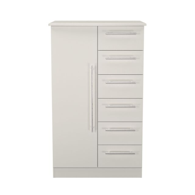Ready Assembled 2 U Carlton 1 Door 5 Drawer Childrens Wardrobe (Ready Assembled) in Grey - image 1