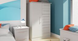 Ready Assembled 2 U Carlton 1 Door 5 Drawer Childrens Wardrobe (Ready Assembled) in Grey - thumbnail 7