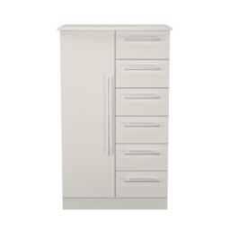 Ready Assembled 2 U Carlton 1 Door 5 Drawer Childrens Wardrobe (Ready Assembled) in Grey - thumbnail 1