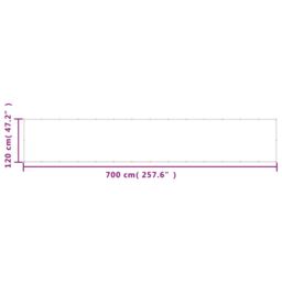 Berkfield Home Balcony Screen White 120x700 cm 100% Polyester Oxford - thumbnail 6