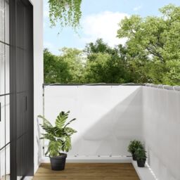 Berkfield Home Balcony Screen White 120x700 cm 100% Polyester Oxford