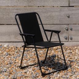 Harbour Housewares Folding Metal Beach Chairs Pack of 6 in Black - thumbnail 6
