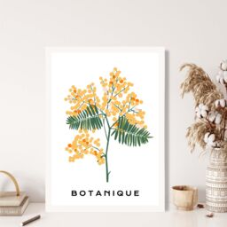 ARTZE Yellow Mimosa Plant Flower Market Spring Framed Print SIZE: A2 with White Frame - Size: A4 - thumbnail 2