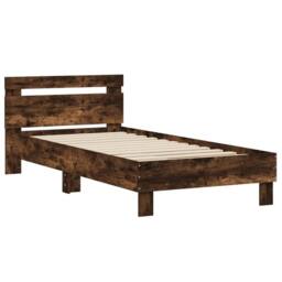 Berkfield Home Durable Bed Frame without Mattress with Headboard Smoked Oak 90x200 cm in Brown