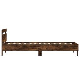 Berkfield Home Durable Bed Frame without Mattress with Headboard Smoked Oak 90x200 cm in Brown - thumbnail 6