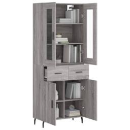 Berkfield Home Highboard Grey Sonoma 69.5x34x180 cm Engineered Wood - thumbnail 3