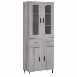 Berkfield Home Highboard Grey Sonoma 69.5x34x180 cm Engineered Wood - thumbnail 1