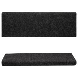 Berkfield Home Stair Mats 15 pcs Needle Punch 65x21x4 cm Black - Size: Medium - thumbnail 4
