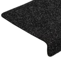 Berkfield Home Stair Mats 15 pcs Needle Punch 65x21x4 cm Black - Size: Medium - thumbnail 5