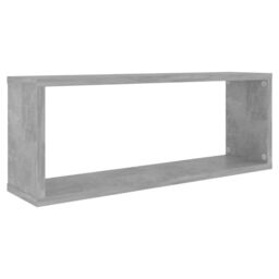 Berkfield Home Wall Cube Shelf 4 pcs Concrete Grey 60x15x23 cm Engineered Wood - Size: 60 x 15 x 23 cm - thumbnail 4