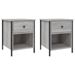 Berkfield Home Bedside Cabinets 2 pcs Grey Sonoma 40x42x50 cm Engineered Wood - Size: 40 x 42 x 50 cm - thumbnail 2