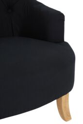 Orsina High Tufted Back Black Cotton Armchair, Striking Black Upholstered Mid Century Armchair For Livingroom - thumbnail 5