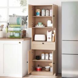 Costway 171.5 CM Tall Bathroom Cabinet Freestanding Storage Cabinet in Beige - thumbnail 3
