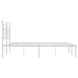 Berkfield Home Metal Bed Frame without Mattress with Headboard White 183x213cm - Size: 183x213 cm - thumbnail 6