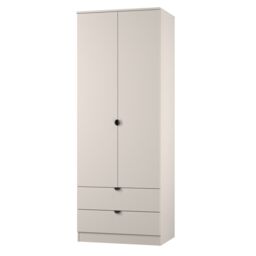 Ready Assembled 2 U Norway Tall 2 Door 2 Drawer Robe (Ready Assembled) in Taupe - Size: Large - thumbnail 3