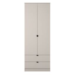 Ready Assembled 2 U Norway Tall 2 Door 2 Drawer Robe (Ready Assembled) in Taupe - Size: Large - thumbnail 1