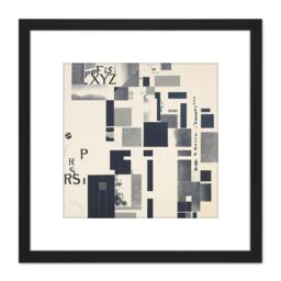 Artery8 Kurt Schwitters Composite Dada 8X8 Inch Square Wooden Framed Wall Art Print Picture with Mount in Black - thumbnail 1